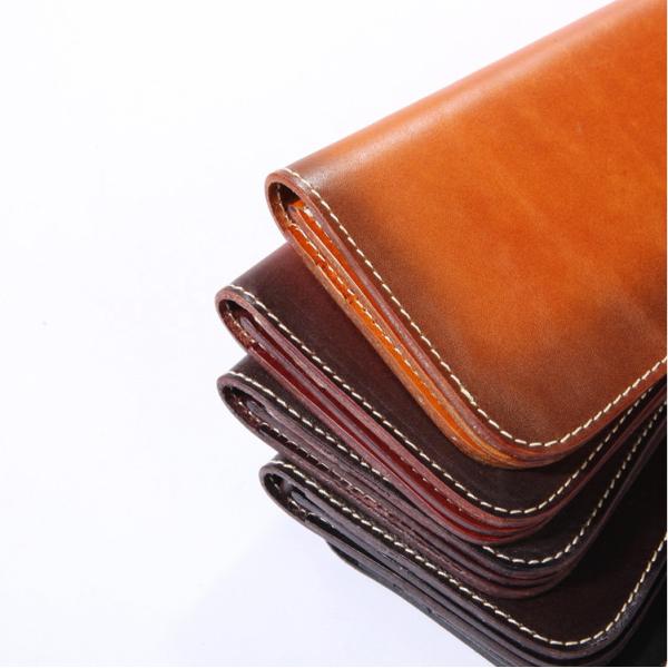 Vegetable Tanned Leather Wallet Mens Long Wallet Womens Leather Wallets