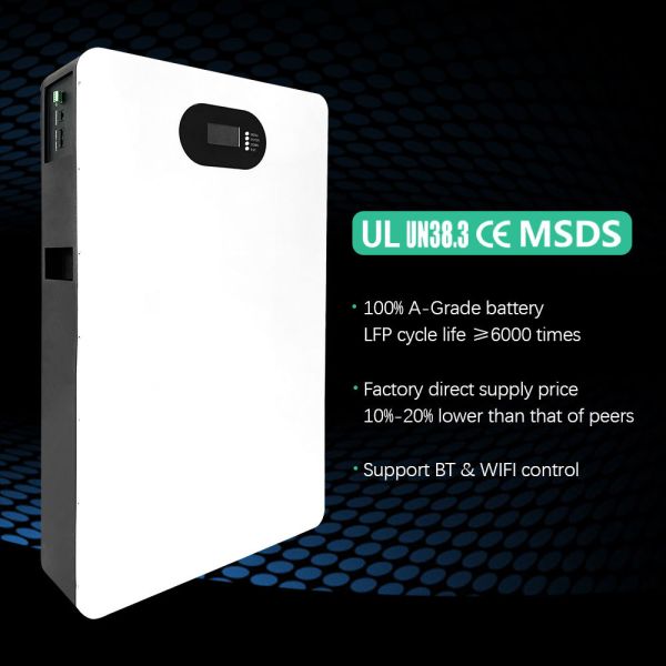 48V 100Ah Battery Box Battery and Solar Inverter Solar Power Supply Solar Power Bank 50000mAh Waterproof Off Grid Solar Inverter