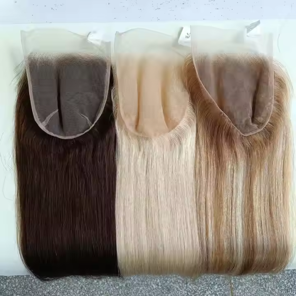 Stock Color Brown Blonde French Lace Closure Transparent Lace Frontal 6X6 Lace Closure Direct Factory Prices