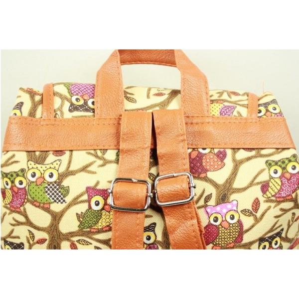 European and American style owl pattern casual fashion lady shoulder rucksack