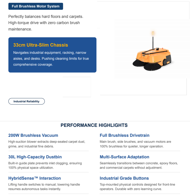 commercial floor sweeper and vacuum clean robot