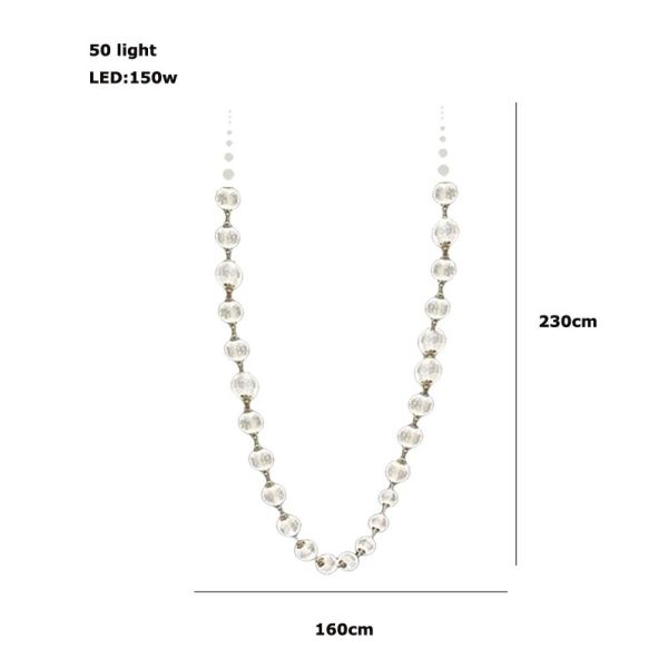 Pearl Drop Series Dimmable LED Hanging Lamps Staircase Very Long Luminaire (WH-NC-133)