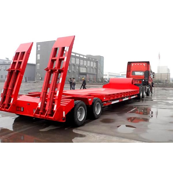 Semi-Trailer 150ton Heavy Duty 4 Line 8 Axle Low Bed Trailer with 32 Tyres and Gooseneck