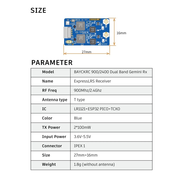 Wholesale Price BAYCKRC 900Mhz 2.4Ghz Dual Band Drone Diversity ELRS 915 G Antenna RC Racing UAV Aircraft DIY
