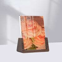 Cadre photo en forme de U personnalisé en acrylique et en bois, écran photo acrylique de bureau 6x7, 7x7 et 8x10 pouces