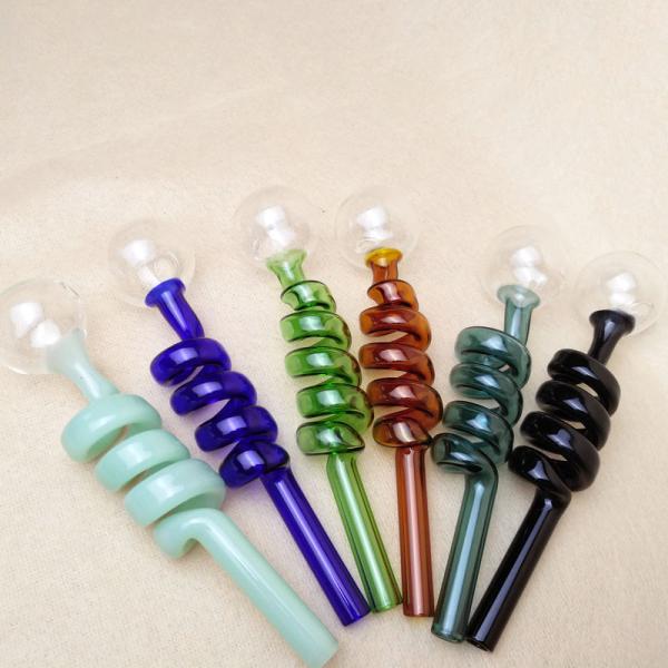 Adult Helix Colorful Glass Smoking Pipe 5.5 Inches Hand Blown Technology