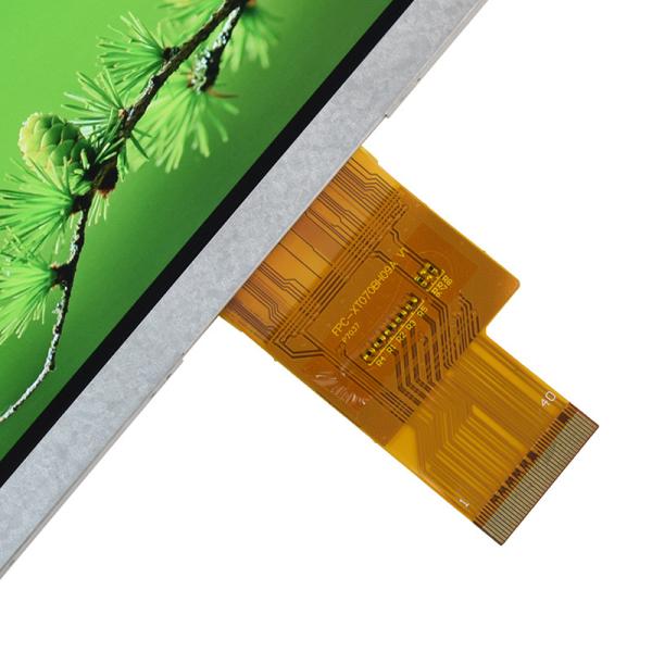 7 High Brightness Wide Temperature LCD 1024X600 IPS TFT 40 Pin LVDS LCD Display