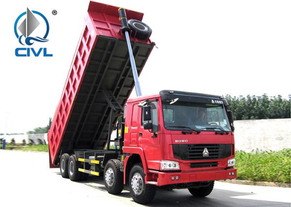 380HP 8x4 Heavy Duty Dump Truck HOWO A7 , Unloading Dump Trucks