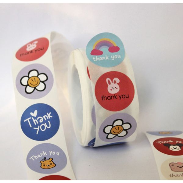 Cute Cartoon Animals Adhesive Thank You Sticker Labels For Teachers Appreciation