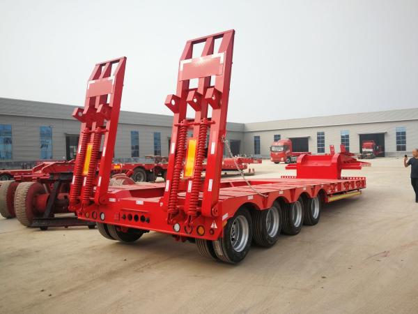 13M 50Tons Loader Heavy Duty  Lowboy Semi Trailer For Transporting Excavator Gooseneck 3 Axles Low bed