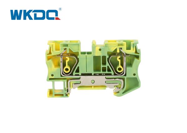 JST 6-PE Universal Din Rail Power Distribution Block , Spring Loaded Wire Connector PE Ground