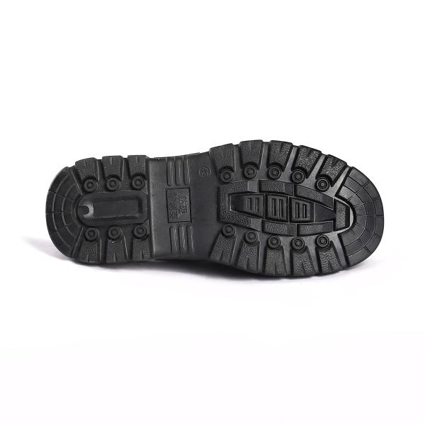 Steel Toe Safety Shoes with Nylon Fabric Gusset Tongue and Embossed Cow Leather Upper Material