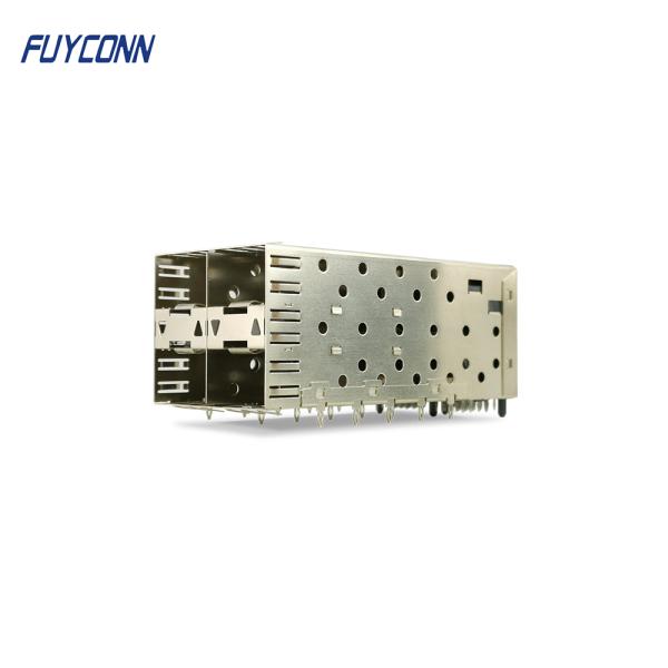 2x2 Ports 80Pin Female SFP Connector with Light Pipe