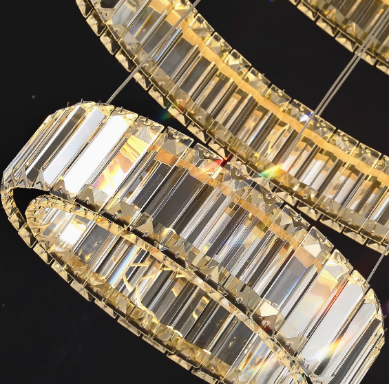 Crystal Chandelier Round Led Hotel Room Lighting Gold stainless steel Lamp