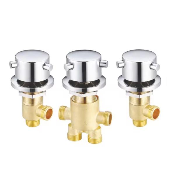 Round Multi-function Whirlpool Bathtub Water Tap Mixer with Triple Handle Shower Head