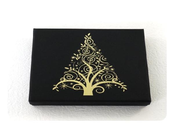 Black Chocolate Truffle Packaging Boxes Offset Printing  With Paper Divider