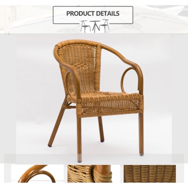 Enjoy Dining in Style with Our Aluminium Rattan Wicker Round French Bistro Chair