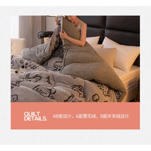 Настройка логотипа постельное одеяло одеяло бархатная вышивка теплая толстая одеяло зимнее одеяло плюшевое готово