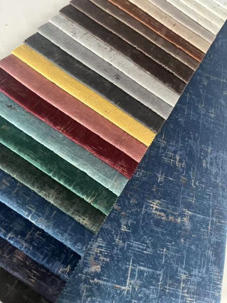 Luxury Foil Print Fabric Bronzed Pattern Shrink Resistant For Home