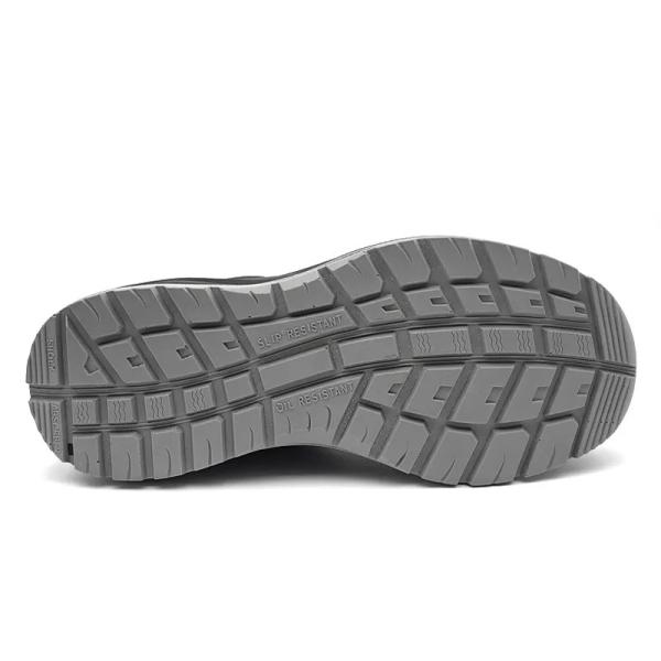 Chaussures de travail à pieds en acier noir à tricot / chaussures de sécurité anti-écrasement