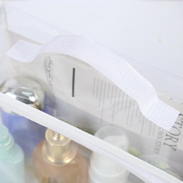 Customized Logo Design Portable Plastic Clear Transparent Makeup Cosmetic Travel Bags PVC Dry Bags With Handle
