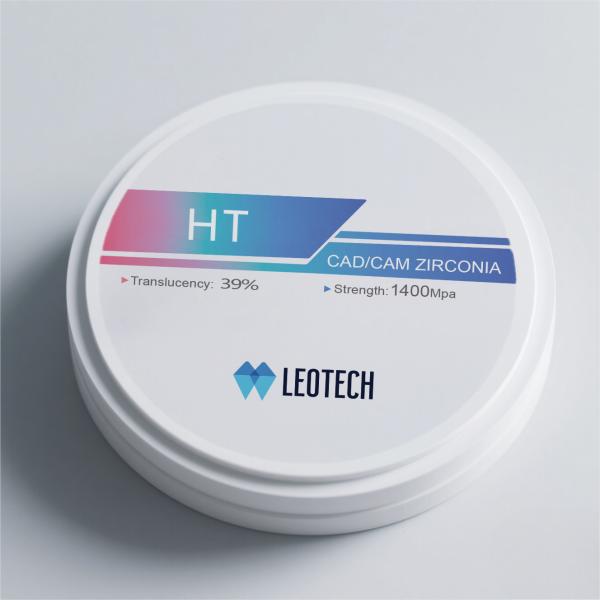 HT White Dental Zirconia Disc with 39% Translucency Multi-unit Bridge Applications 98mm Diameter