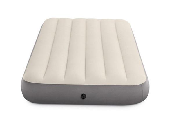 Comfortable Flocked Air Mattress , Blue Double Flock Airbed With Pump