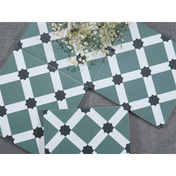 Light Green Ceramic Rustic Tile 20x20cm Non-Slip Indoor Floor