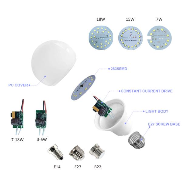 110lm/w Rechargeable Emergency Led Electric Lamp with Bluetooth Switch Mode 5w 7w 9w E27