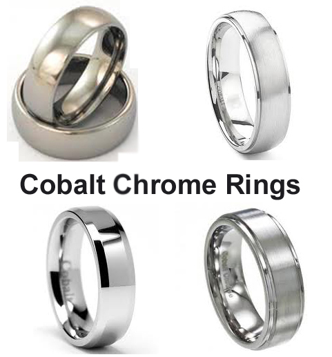 Tagor Jewelry Made 8mm Cobalt Ring Flat Polished Finish Beveled Edges Wedding Band Ring