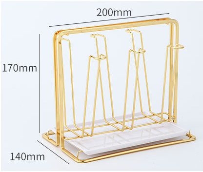 Golden SS W140mm Cup Hanging Stand , 6KG Loading Kitchen Wine Glass Rack