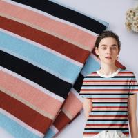 Absorve o suor e refresca Tecido de algodão a riscas para camiseta de alta durabilidade