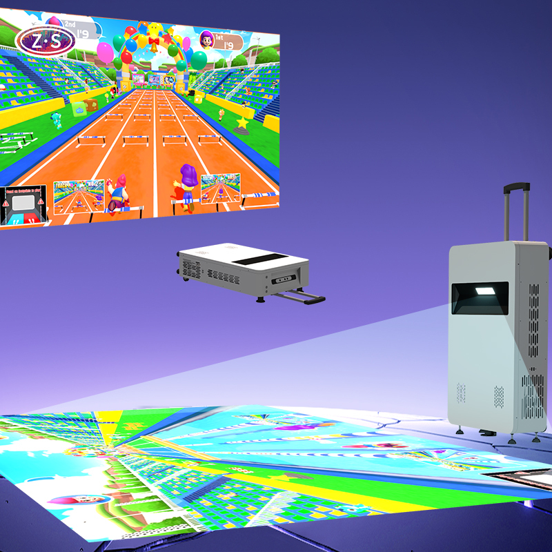 All in One Wall and Floor Projection Suitcase for Schools Museums and Playgrounds
