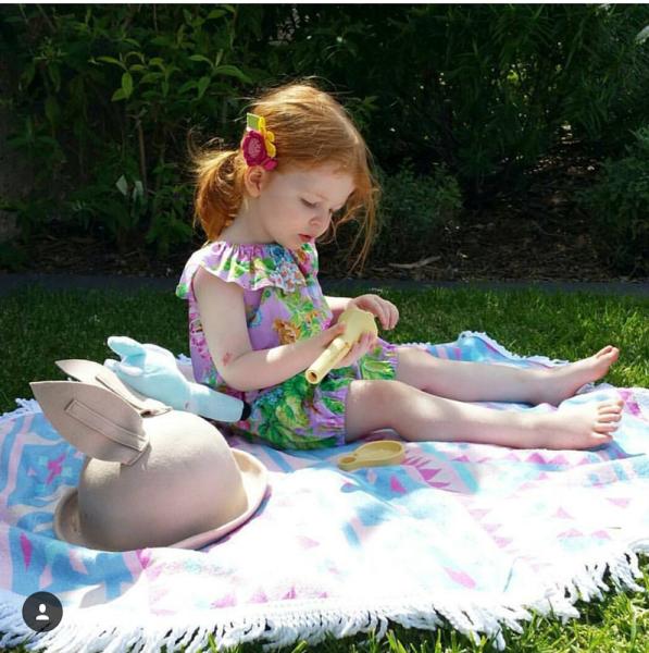 Factory wholesale Kids Round Beach Towel with Tassels Children roundie towel Kids beach towel