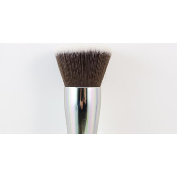 Black Long Handle Powder Makeup Brush With Brown Nylon Hair