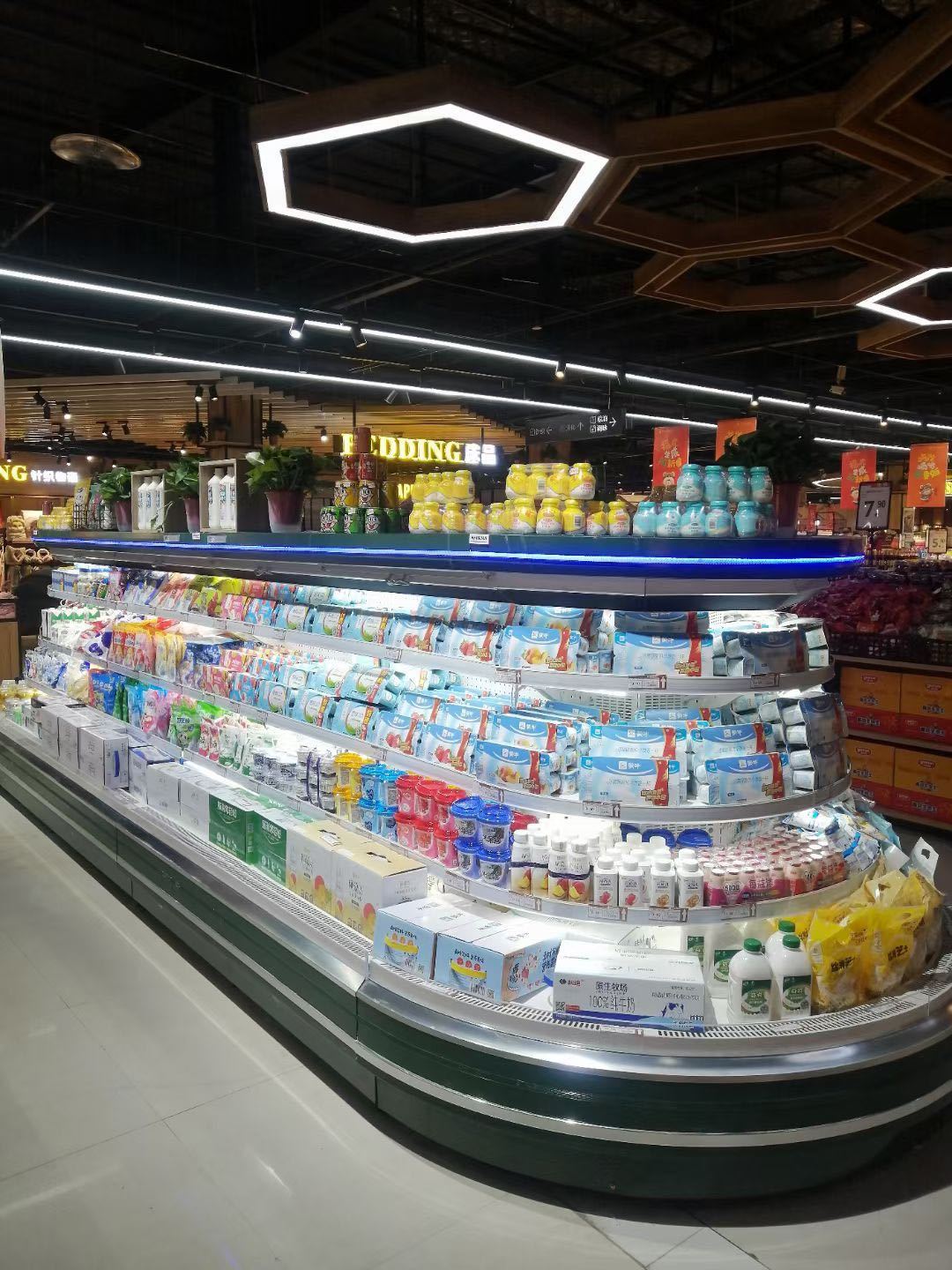 Temperature Range 2°C To 8°C Modular Refrigerated Display Case Modular Chilled Island Display Case Cooling For Fresh Produce