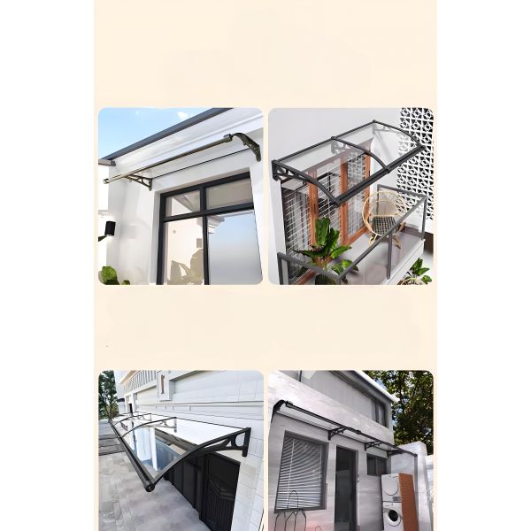 Aluminium Profile Connecting Parts Polycarbonate Window Awning Manual Operation 2.5mm Solid Sheet or 5.0mm Hollow Sheet Durable Weather Resistant