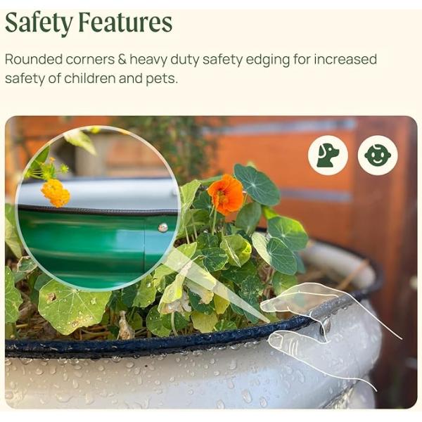 Rustproof 3.5x0.92Ft Galvanised Round Garden Bed For Gardening Vegetables Flowers