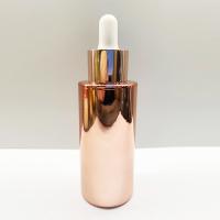 ODM Rose Gold Electroplating Glass Dropper d'OEM met la forme en bouteille ronde
