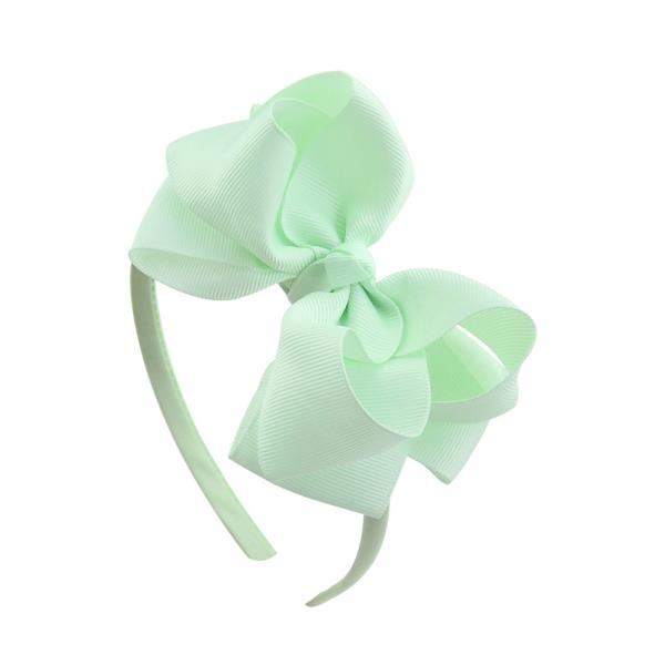 Latest Design Pure Handmade Green Ribbon Flower Hairband for Children Acceptable OEM