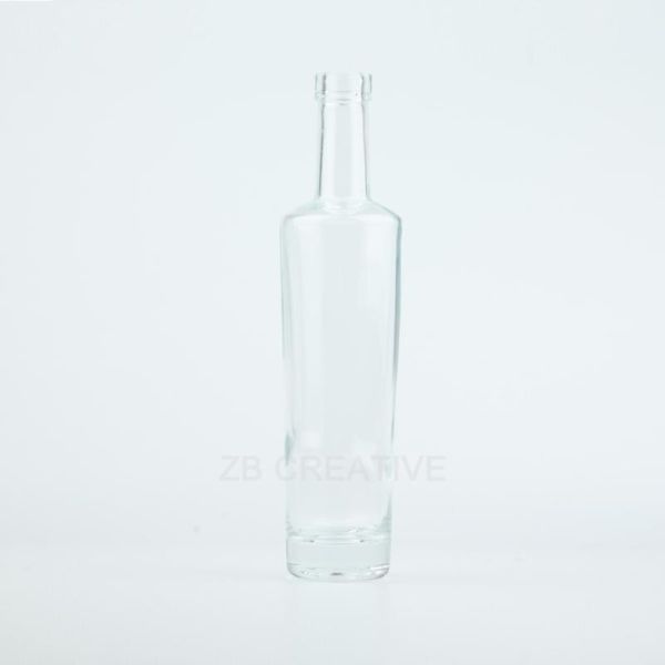 375ml Crystal White Clear Glass Liquor Decanters Cork Top For Gin 420g CY-764