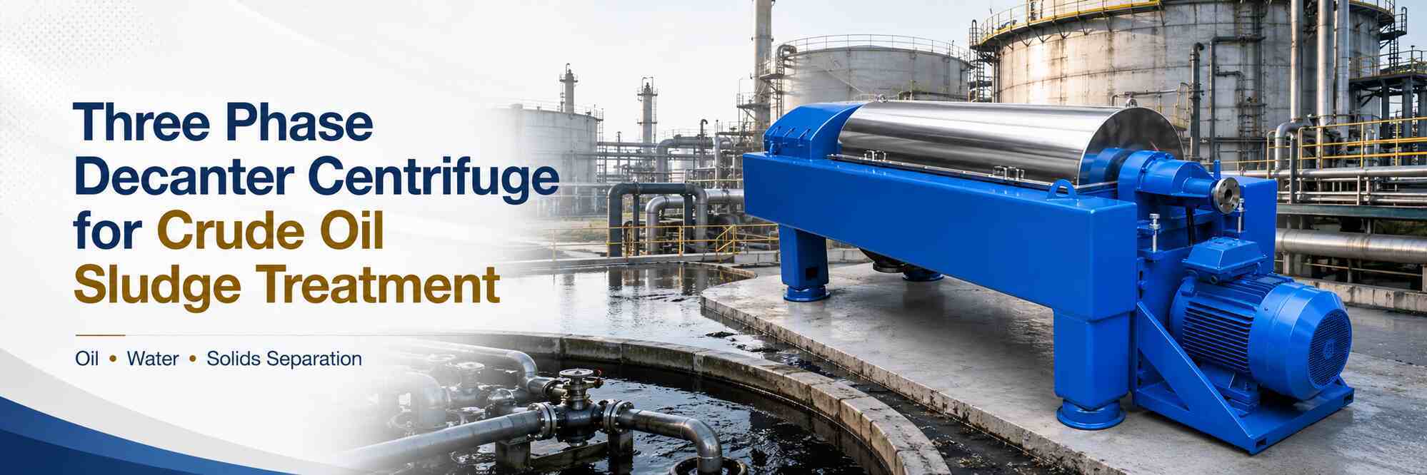 Three Phase Decanter Centrifuge for Crude Oil Sludge Treatment