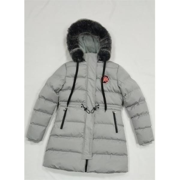 Padded Hooded Drawstring Jacket Womens Long Lightweight Puffer Coat