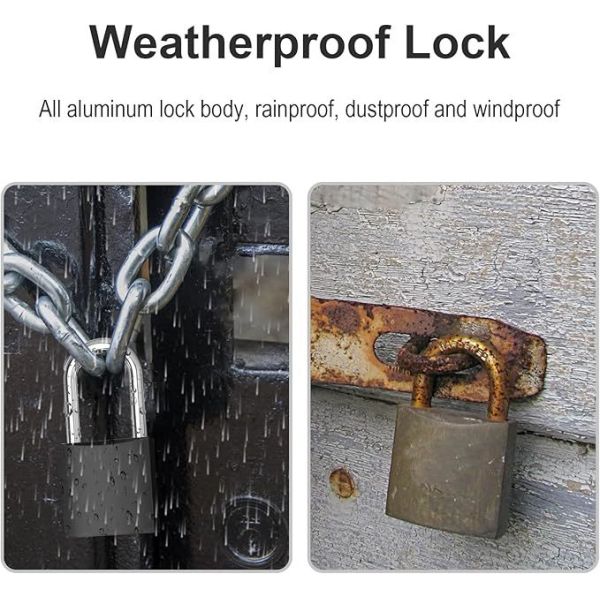 Long Shackle 40mm Heavy Duty Industrial Safety Padlocks Outdoor Weatherproof Aluminum Keyed Alike School Gym Locker Colorful