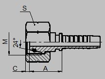 Metric Female Hydraulic Hose Crimp Fittings Straight 24 Cone O Ring Carbon Steel