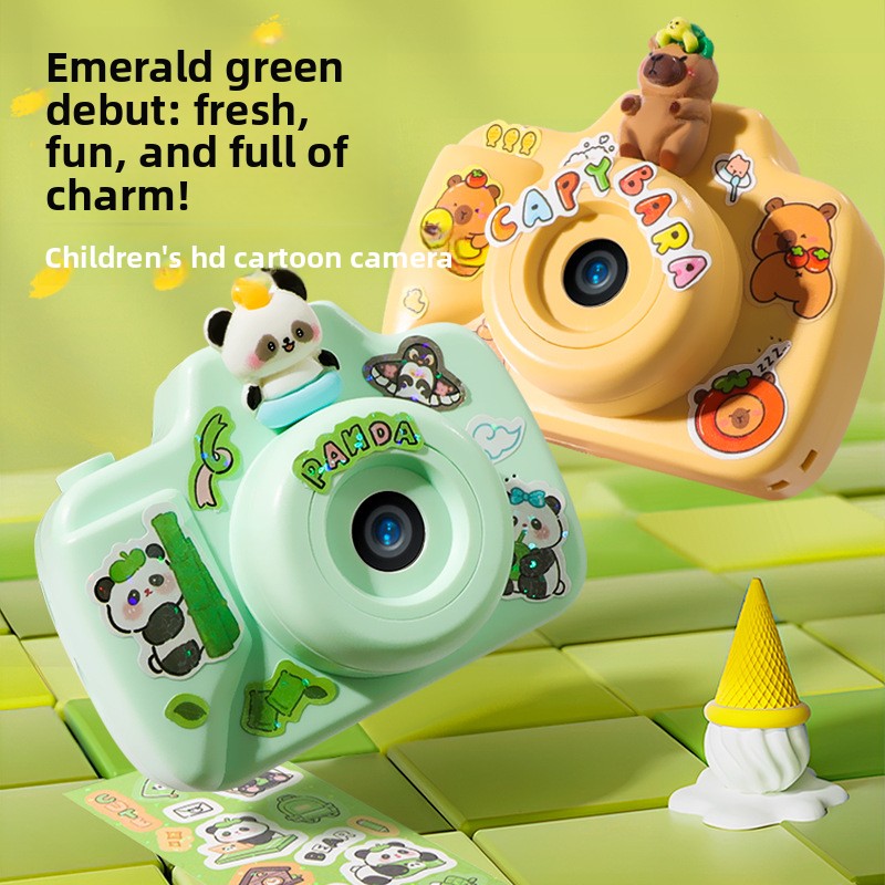 K22 Panda Instant Camera Toy for Children 48MP CMOS Sensor MicroSD Storage One-Click Printing Plastic Body Gift for Boys