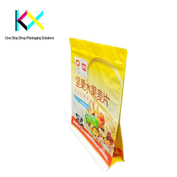 Digital Printed Plastic Pouch Bags 300g Flat Bottom Zipper Bag With Valve