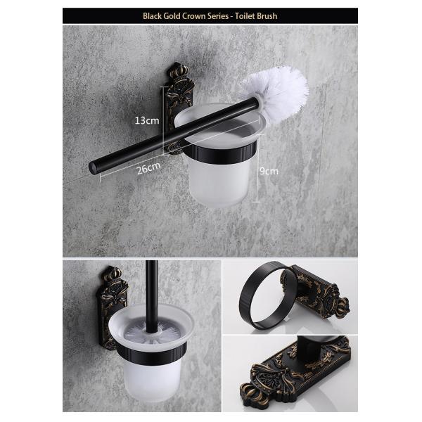European Antique Black Bathroom Rack Set with 1 Layer and Oxidation Surface Finishing