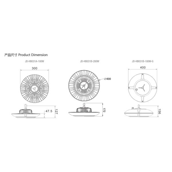IP65 делают промышленного высокого залива водостойким 100W привели света