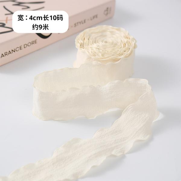 40мм Валентинская цветная юта лента льна морщины края юта решетки лента